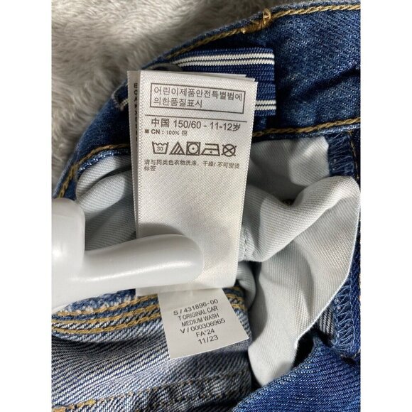 GAP Kids ‘90s Original Straight Carpenter Jeans - Size 12 Slim - Blue Denim EUC - Picture 7 of 13